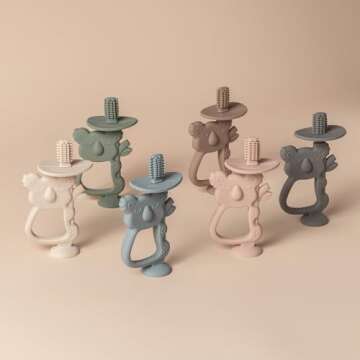 Moonkie Baby Toy Bundle | Stacking Cups & Rings + Koala Silicone Teether | 3-in-1 Educational & Teething Set for Babies 6-12 Months | Soft BPA-Free Silicone Toys for Learning, Teething & Play