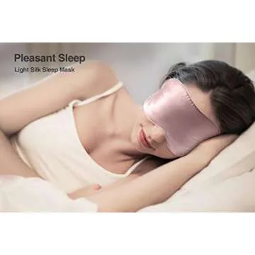 Luxtude Silk Eye Masks for Sleeping Blackout, Natural Mulberry Silk Sleep Masks, Organic Satin Sleeping Mask, Blindfold, Eyemask, Night Masks-Pink