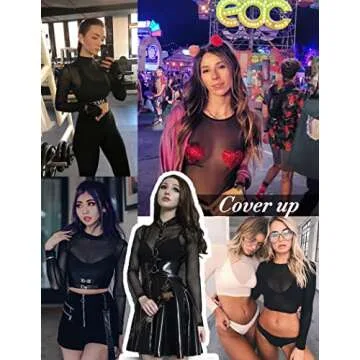 Avidlove Mesh Crop Top for Women - Elegant Sheer Layering