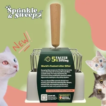 Efficient Cat Litter Scoop with Beech Wood Handle