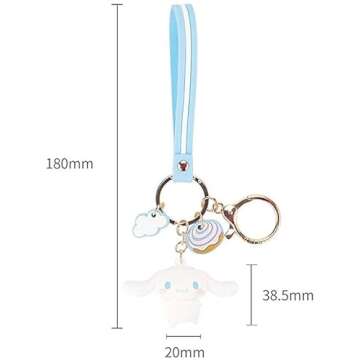Mtoye Cute Kawaii Accessories Anime Keychain Cartoon Keychain Keyring Key Purse Handbag Car Charms,C...