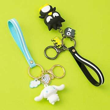Mtoye Cute Kawaii Accessories Anime Keychain Cartoon Keychain Keyring Key Purse Handbag Car Charms,Cinnamoroll
