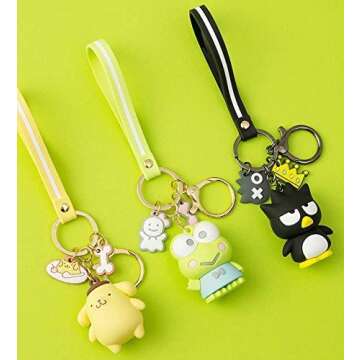 Mtoye Cute Kawaii Accessories Anime Keychain Cartoon Keychain Keyring Key Purse Handbag Car Charms,Cinnamoroll