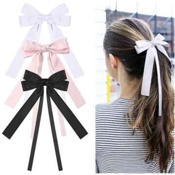 Stylish Satin Bow Clip Set for Women & Girls