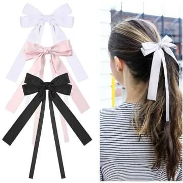 Stylish Satin Bow Clip Set for Women & Girls