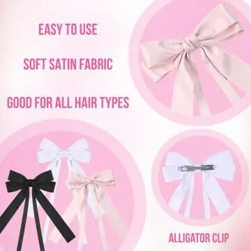 Stylish Satin Bow Clip Set for Women & Girls