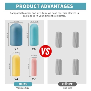 Silicone Bottle Covers for Travel – 12 Pack