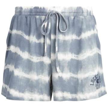 Lucky Brand Women's Pajama Set - Roll Sleeve T-Shirt and Shorts - Sleepwear for Women (S-XL), Size X-Large, Ocean Tie Dye