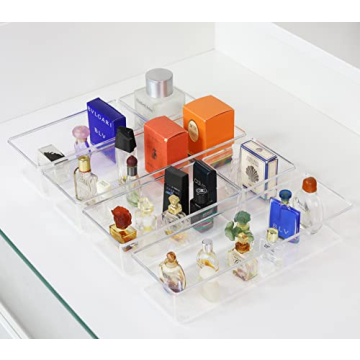 Clear Plastic Drawer Organizers 6-Pack Multi-Size Storage