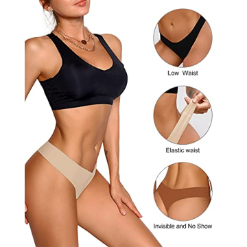 DEANGELMON Comfortable Seamless Thongs for Women - 7-Pack