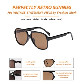 Retro 70s Sunglasses with UV Protection - Stylish & Durable