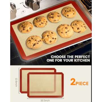 Silicone Baking Mat 2-Pack: Convenient Nonstick Baking Sheets for All Your Needs