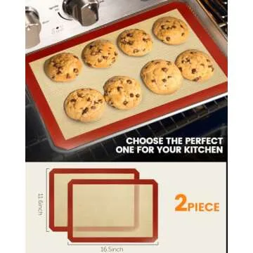 Silicone Baking Mat 2-Pack: Convenient Nonstick Baking Sheets for All Your Needs