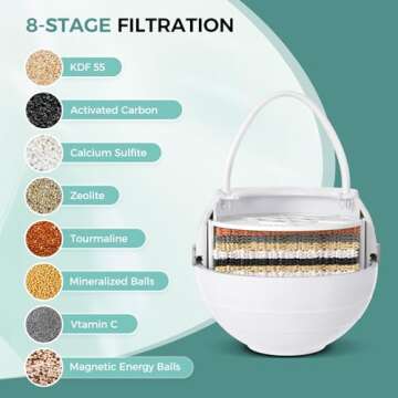 Bath Water Filter for Tub Faucet - 8 Stages Shower Filter for Softer, Smoother Skin - Perfect for Ho...