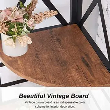HOMBAZAAR Corner Shelf - 5 Tier Industrial Bookcase