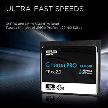 256GB CFast2.0 CinemaPro Memory Card for 4K Projects