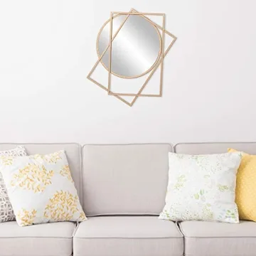 Elegant Gold Layered Geometric Wall Mirror