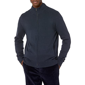 Versatile Full-Zip Cotton Sweater Excellent for Work and Play