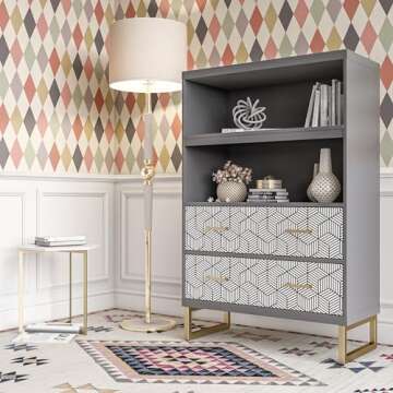 Scarlett Bookcase with Drawers - Stylish Storage Solution