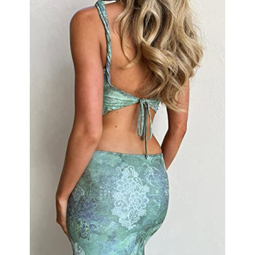 Leyajedol Women Y2K 2 Piece Slim Fit Skirt Set