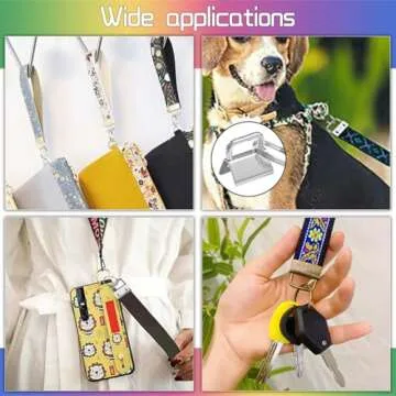 LEONTOOL 48 Pcs Key Fob Hardware Set 8 Colors Keychain Fob Hardware 1.25 Inch for Wristlet Keychain, Key Lanyard and Key Chain Making