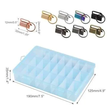 LEONTOOL 48 Pcs Key Fob Hardware Set 8 Colors Keychain Fob Hardware 1.25 Inch for Wristlet Keychain, Key Lanyard and Key Chain Making