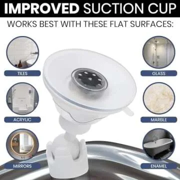 Fogless Shower Mirror with Razor Holder and 360° Swivel