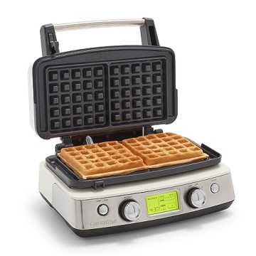 GreenPan Elite 2-Square Belgian & Classic Waffle Iron - Healthy Nonstick Plates, Adjustable Settings...