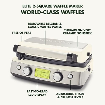 GreenPan Elite Belgian & Classic Waffle Maker Perfect for All