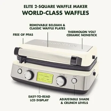 GreenPan Elite Belgian & Classic Waffle Maker Perfect for All
