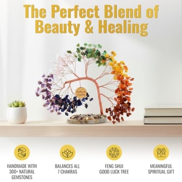 ANAYA AGATE 7 Chakra Crystal Tree - Handmade Feng Shui Decor