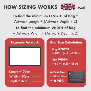 ARTPAKK Art Bags (AP06-44 1/2" x 44 1/2") - Strong • Shock-Absorbent • Reusable • Non-Toxic • Waterproof • Acid-Free Lining - Long-Term Art Storage + Art Shipping + Protection Solution