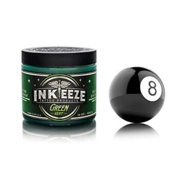 INK-EEZE Green Tattoo Ointment for Artists and Aftercare, Essential Oils, Vegan, Cruelty Free, Made in USA, Lavender, 16oz