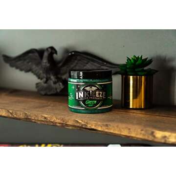 INK-EEZE Green Tattoo Ointment for Artists and Aftercare, Essential Oils, Vegan, Cruelty Free, Made in USA, Lavender, 16oz