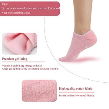 Madholly 3 Pairs Moisturizing Gel Socks, Soft Spa Gel Socks for Repairing Dry Cracked Skins