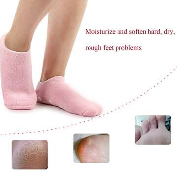 Madholly 3 Pairs Moisturizing Gel Socks, Soft Spa Gel Socks for Repairing Dry Cracked Skins