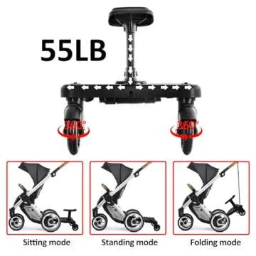 2024 New-Universal Stroller Board with Detachable Seat, 2in1 Sit and Stand Stroller Glider Board for...
