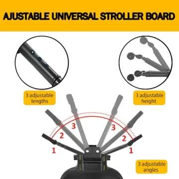 2024 New-Universal Stroller Board with Detachable Seat, 2in1 Sit and Stand Stroller Glider Board for Most Strollers, Holds Children Up to 55 LBs Stroller Standing Board (Black)
