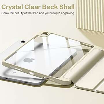 Wenlaty Compatible with iPad (A16) 11th Generation Case 11 Inch 2025, for iPad 10th Generation Case 10.9 Inch 2022 with Pencil Holder, Trifold Stand Protective Clear Back, Auto Wake/Sleep, Starlight