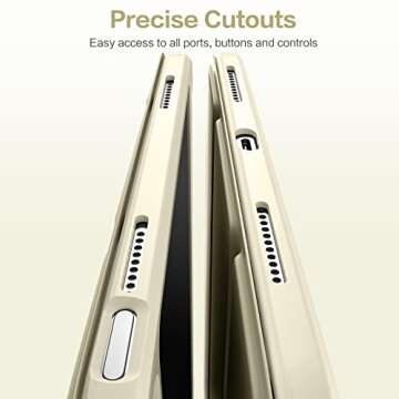 Wenlaty Compatible with iPad (A16) 11th Generation Case 11 Inch 2025, for iPad 10th Generation Case 10.9 Inch 2022 with Pencil Holder, Trifold Stand Protective Clear Back, Auto Wake/Sleep, Starlight