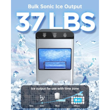 Portable Nugget Ice Maker - 37lbs/24H Soft Chewable Ice