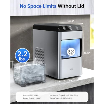 Portable Nugget Ice Maker - 37lbs/24H Soft Chewable Ice