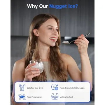 Portable Nugget Ice Maker - 37lbs/24H Soft Chewable Ice