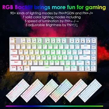 HUO JI E-Yooso Z-88 RGB Mechanical Gaming Keyboard - Compact 75% with Red Switches and RGB Lighting