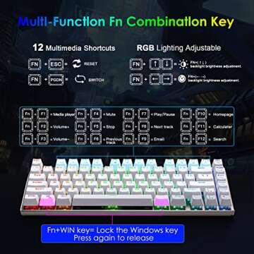 Compact HUO JI Z-88 RGB Mechanical Keyboard for Gaming
