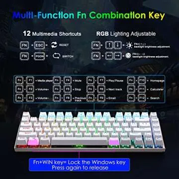 Compact HUO JI Z-88 RGB Mechanical Keyboard for Gaming