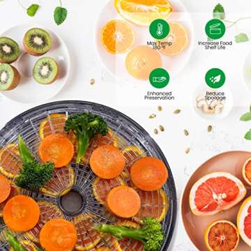 NutriChef Food Dehydrator Machine | Dehydrate Beef Jerky, Meats, Mushrooms, Fruits & Vegetables | Great For At Home Use | Uses High-Heat Circulation for Even Dehydration | 5 Easy to Clean Trays.