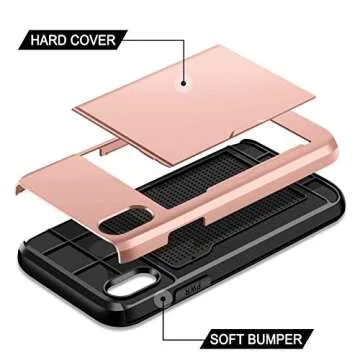 Stylish SAMONPOW iPhone X/XS Case with Card Holder