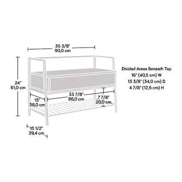 Sauder North Avenue Storage Bench, Charter Oak finish