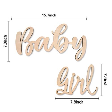 Stylish QIFU Wood Baby Girl Sign for Baby Showers